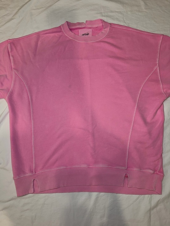 aerie Tops - Aerie Pink Oversized Sweatshirt Crewneck Cozy Lounge Top Size M